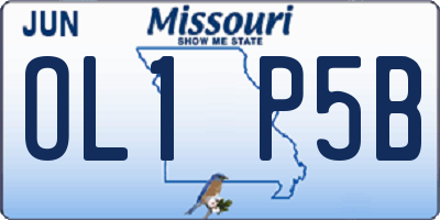 MO license plate OL1P5B