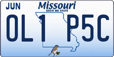 MO license plate OL1P5C