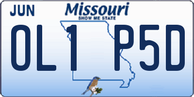 MO license plate OL1P5D