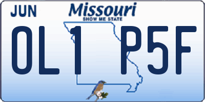 MO license plate OL1P5F