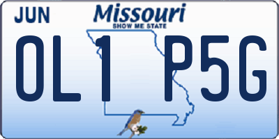 MO license plate OL1P5G