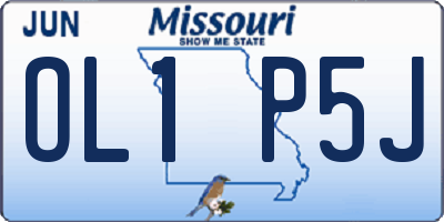 MO license plate OL1P5J