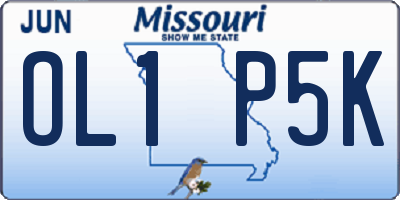 MO license plate OL1P5K
