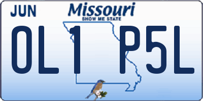 MO license plate OL1P5L
