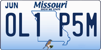 MO license plate OL1P5M