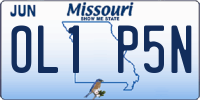 MO license plate OL1P5N