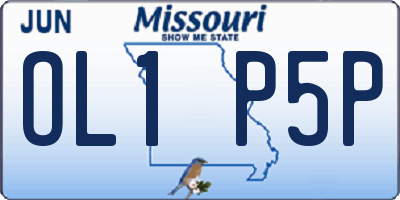 MO license plate OL1P5P
