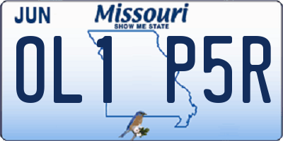 MO license plate OL1P5R