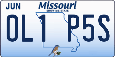 MO license plate OL1P5S