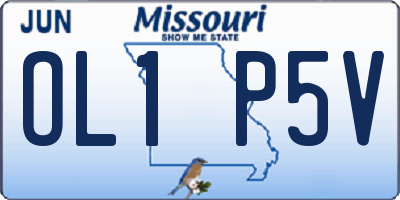 MO license plate OL1P5V