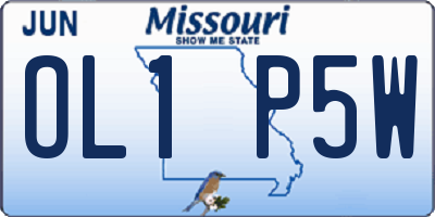 MO license plate OL1P5W