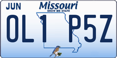 MO license plate OL1P5Z