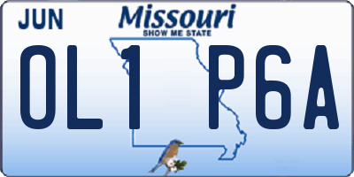 MO license plate OL1P6A