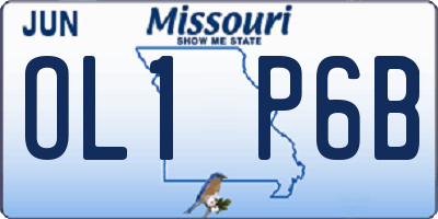 MO license plate OL1P6B