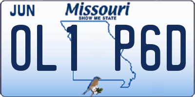 MO license plate OL1P6D