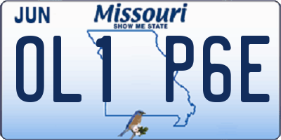 MO license plate OL1P6E