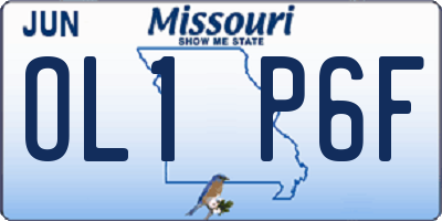 MO license plate OL1P6F