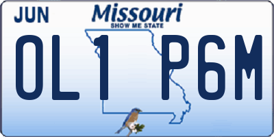 MO license plate OL1P6M
