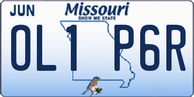 MO license plate OL1P6R