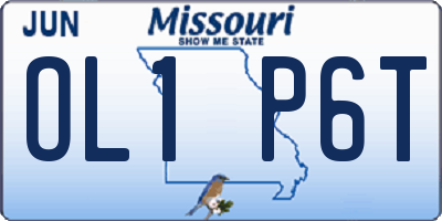 MO license plate OL1P6T