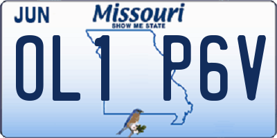 MO license plate OL1P6V