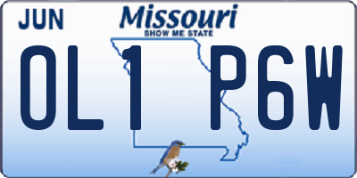 MO license plate OL1P6W