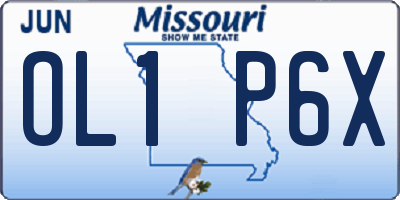 MO license plate OL1P6X