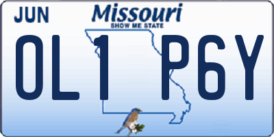 MO license plate OL1P6Y