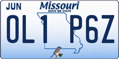 MO license plate OL1P6Z