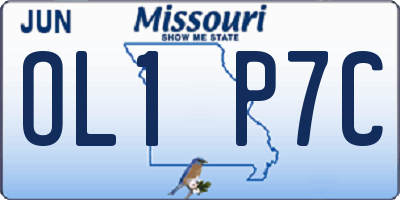 MO license plate OL1P7C