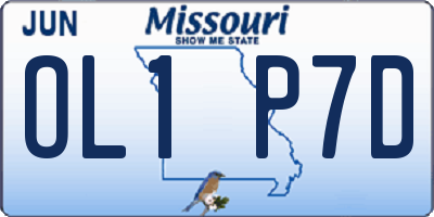 MO license plate OL1P7D