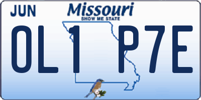MO license plate OL1P7E