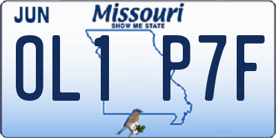 MO license plate OL1P7F