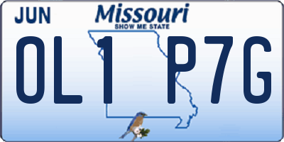 MO license plate OL1P7G