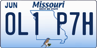 MO license plate OL1P7H
