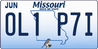 MO license plate OL1P7I
