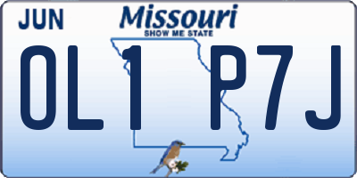 MO license plate OL1P7J
