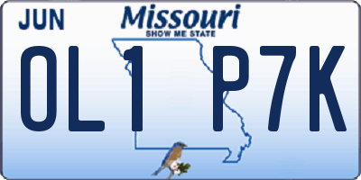 MO license plate OL1P7K