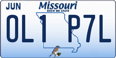 MO license plate OL1P7L