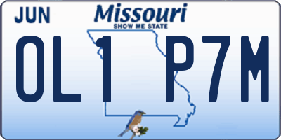 MO license plate OL1P7M