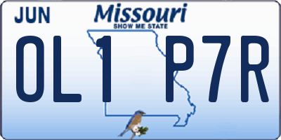 MO license plate OL1P7R