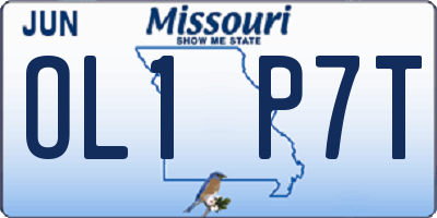MO license plate OL1P7T