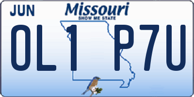 MO license plate OL1P7U
