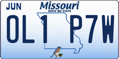 MO license plate OL1P7W