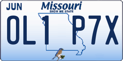 MO license plate OL1P7X