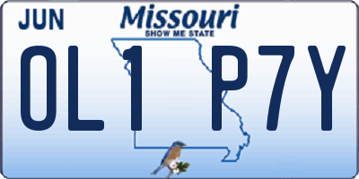 MO license plate OL1P7Y