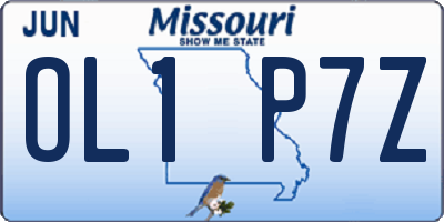 MO license plate OL1P7Z