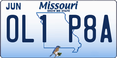 MO license plate OL1P8A