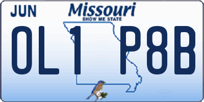 MO license plate OL1P8B