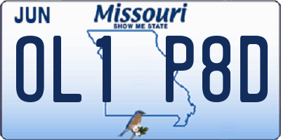 MO license plate OL1P8D